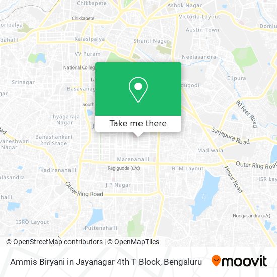 Ammis Biryani in Jayanagar 4th T Block map