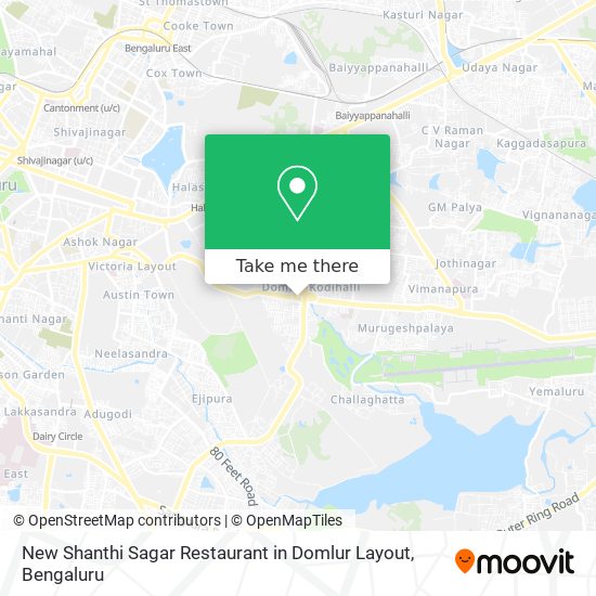 New Shanthi Sagar Restaurant in Domlur Layout map
