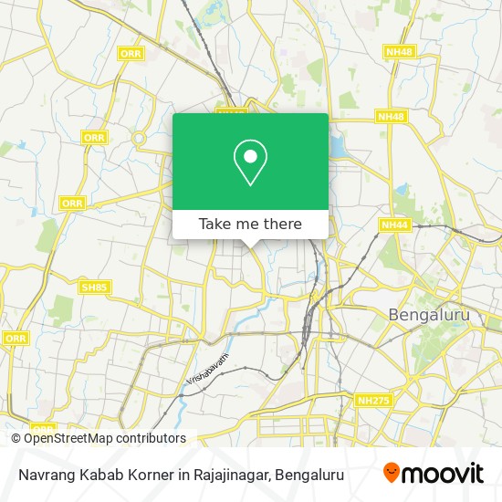 Navrang Kabab Korner in Rajajinagar map