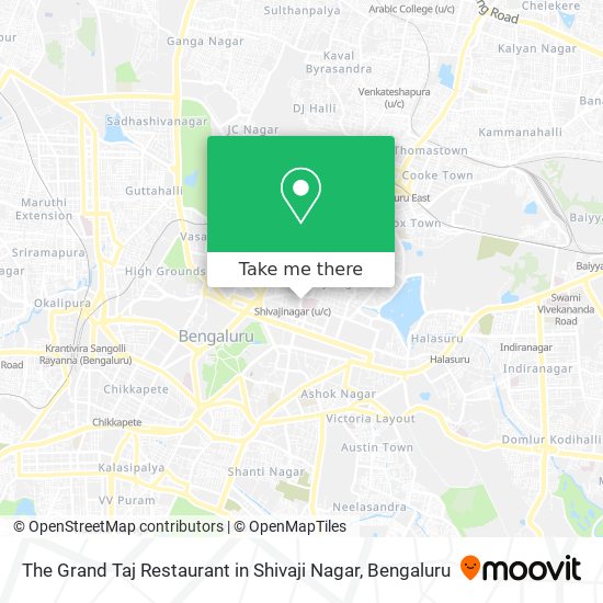 The Grand Taj Restaurant in Shivaji Nagar map