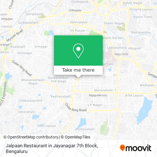 Jalpaan Restaurant in Jayanagar 7th Block map