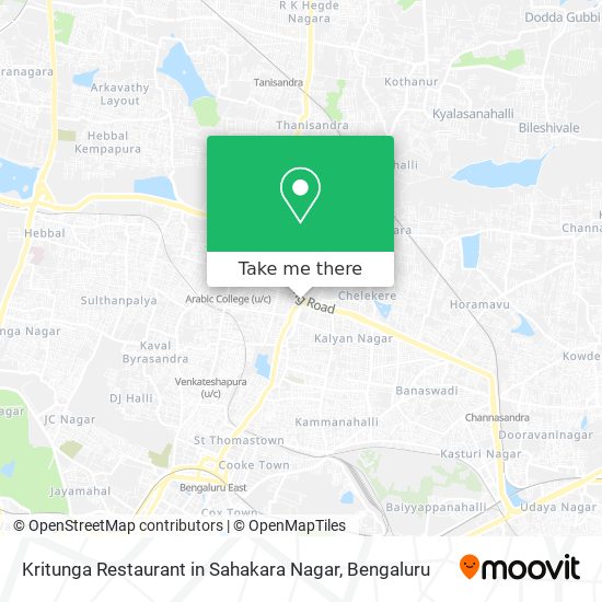 Kritunga Restaurant in Sahakara Nagar map