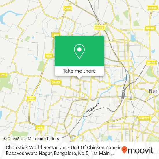 Chopstick World Restaurant - Unit Of Chicken Zone in Basaveshwara Nagar, Bangalore, No.5, 1st Main map