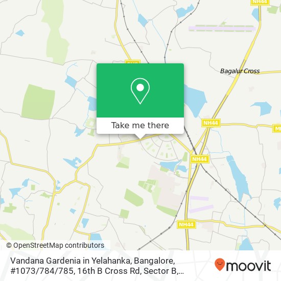 Vandana Gardenia in Yelahanka, Bangalore, #1073 / 784 / 785, 16th B Cross Rd, Sector B, Yelahanka New T map