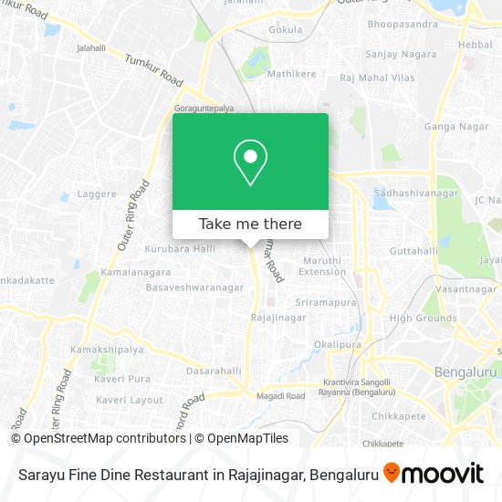 Sarayu Fine Dine Restaurant in Rajajinagar map