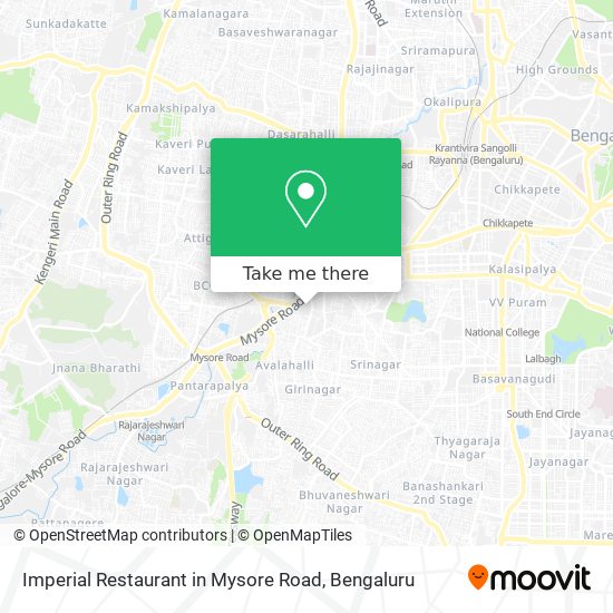 Imperial Restaurant in Mysore Road map
