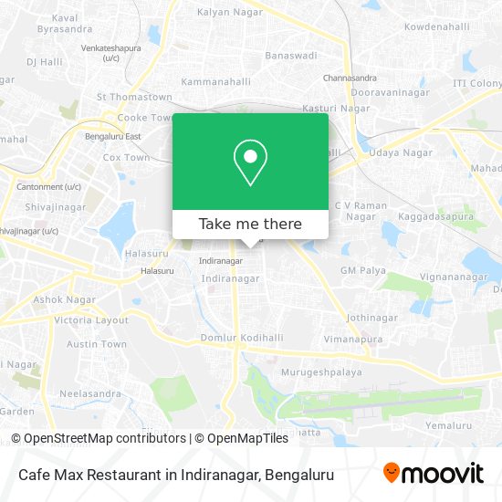 Cafe Max Restaurant in Indiranagar map