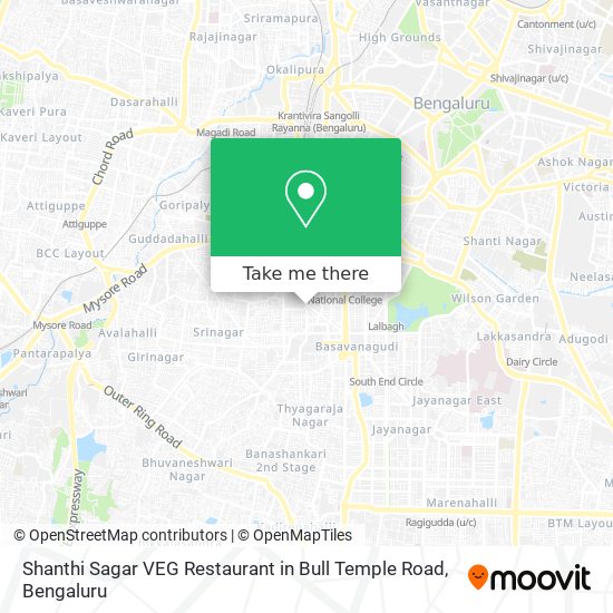 Shanthi Sagar VEG Restaurant in Bull Temple Road map
