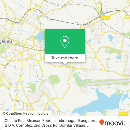 Chinita Real Mexican Food in Indiranagar, Bangalore, B.D.A. Complex, 2nd Cross Rd, Domlur Village, map