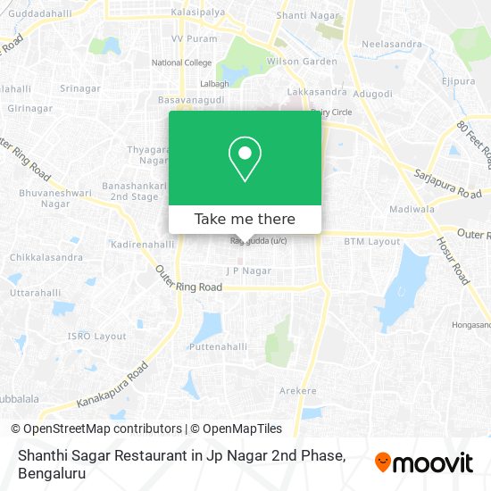 Shanthi Sagar Restaurant in Jp Nagar 2nd Phase map