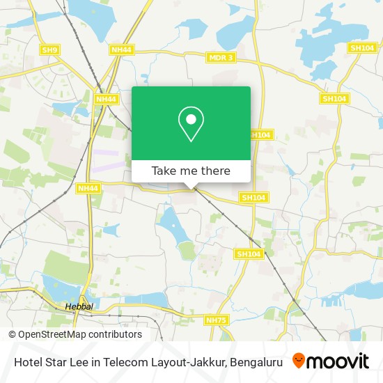 Hotel Star Lee in Telecom Layout-Jakkur map