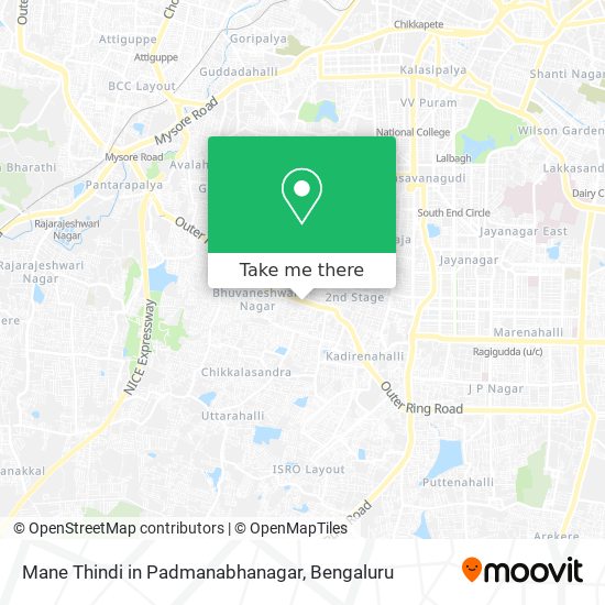 Mane Thindi in Padmanabhanagar map