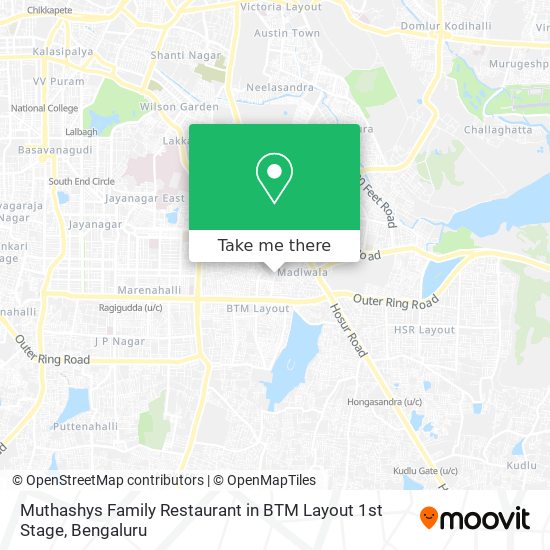 Muthashys Family Restaurant in BTM Layout 1st Stage map