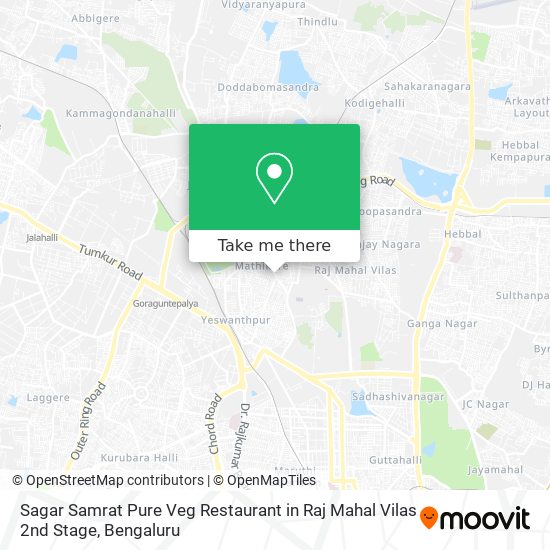Sagar Samrat Pure Veg Restaurant in Raj Mahal Vilas 2nd Stage map