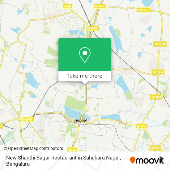 New Shanthi Sagar Restaurant in Sahakara Nagar map