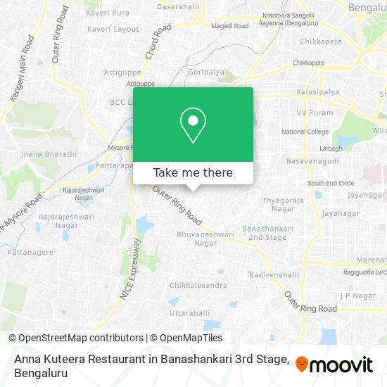 Anna Kuteera Restaurant in Banashankari 3rd Stage map