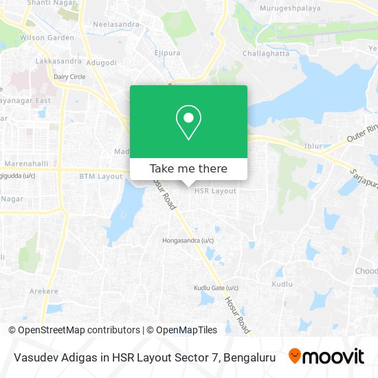Vasudev Adigas in HSR Layout Sector 7 map