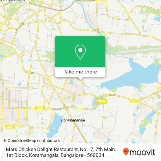 Mars Chicken Delight Restaurant, No.17, 7th Main, 1st Block, Koramangala, Bangalore - 560034 map