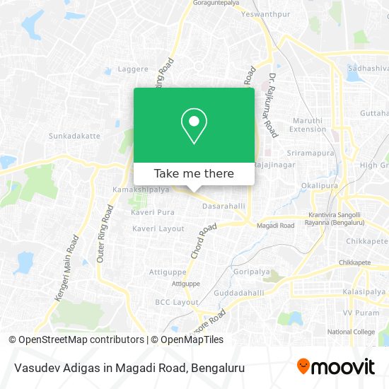 Vasudev Adigas in Magadi Road map