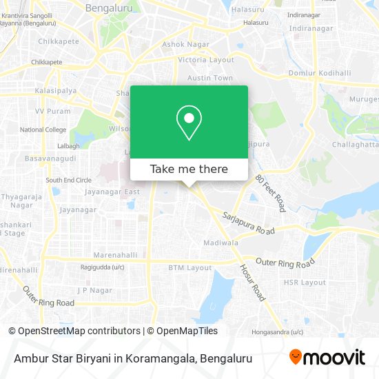 Ambur Star Biryani in Koramangala map
