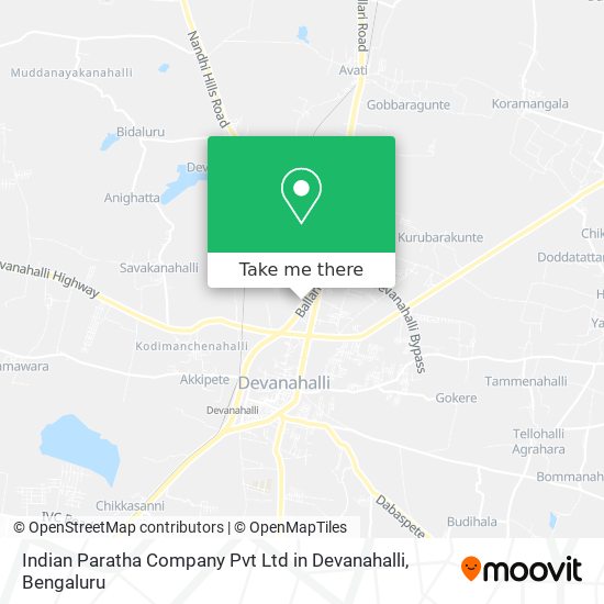 Indian Paratha Company Pvt Ltd in Devanahalli map