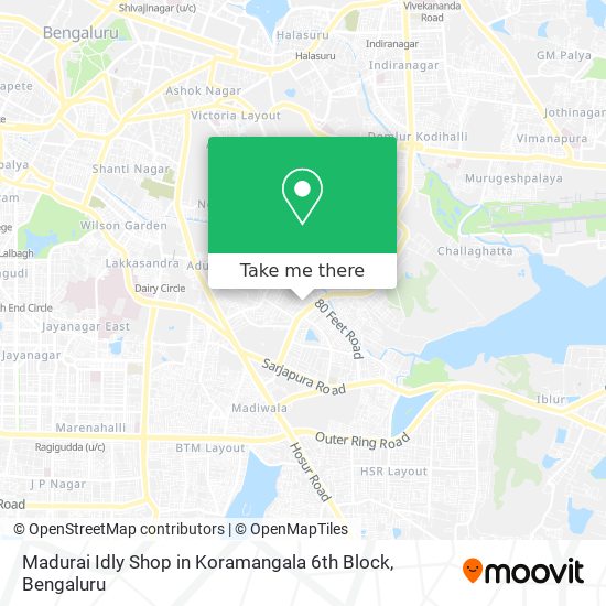 Madurai Idly Shop in Koramangala 6th Block map