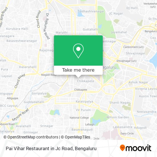 Pai Vihar Restaurant in Jc Road map