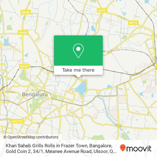 Khan Saheb Grills Rolls in Frazer Town, Bangalore, Gold Coin 2, 34 / 1, Meanee Avenue Road, Ulsoor, O map