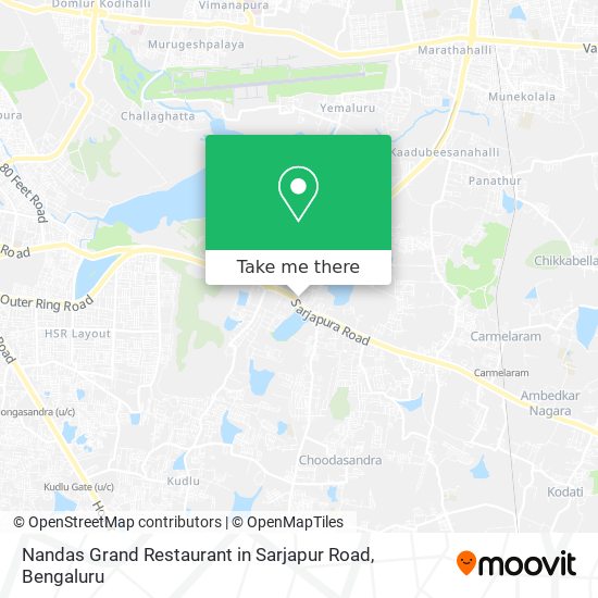 Nandas Grand Restaurant in Sarjapur Road map