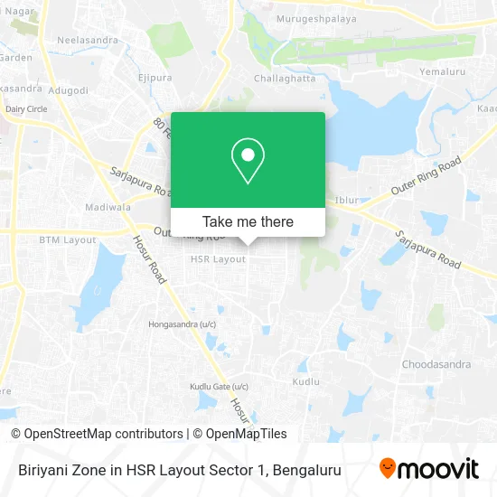 Biriyani Zone in HSR Layout Sector 1 map