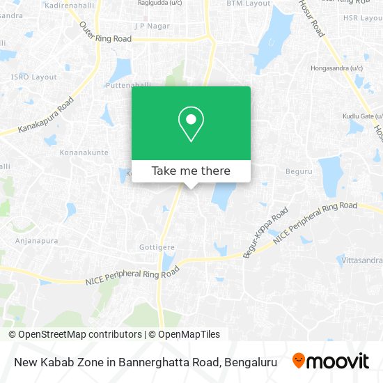 New Kabab Zone in Bannerghatta Road map