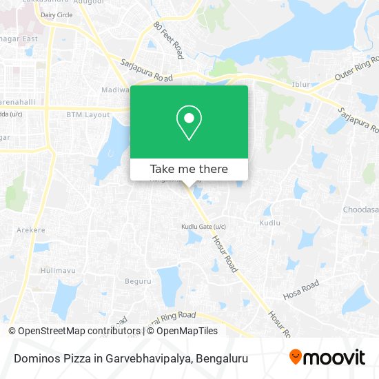 Dominos Pizza in Garvebhavipalya map