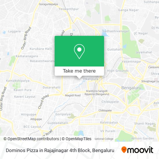 Dominos Pizza in Rajajinagar 4th Block map