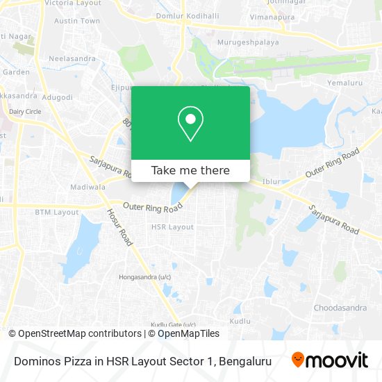 Dominos Pizza in HSR Layout Sector 1 map