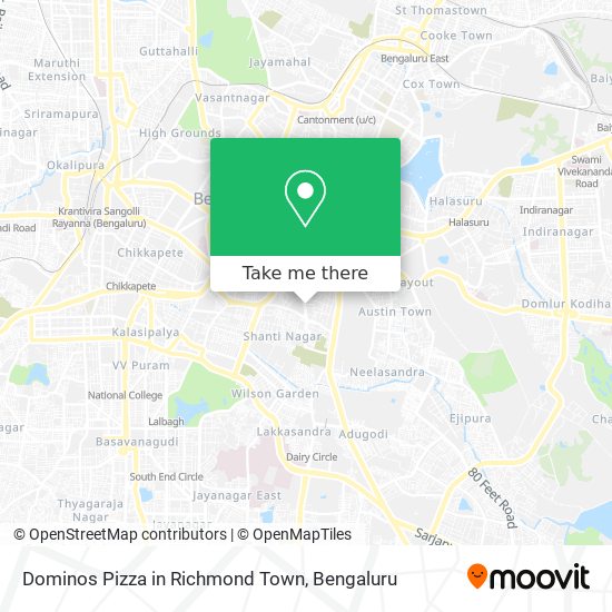 Dominos Pizza in Richmond Town map