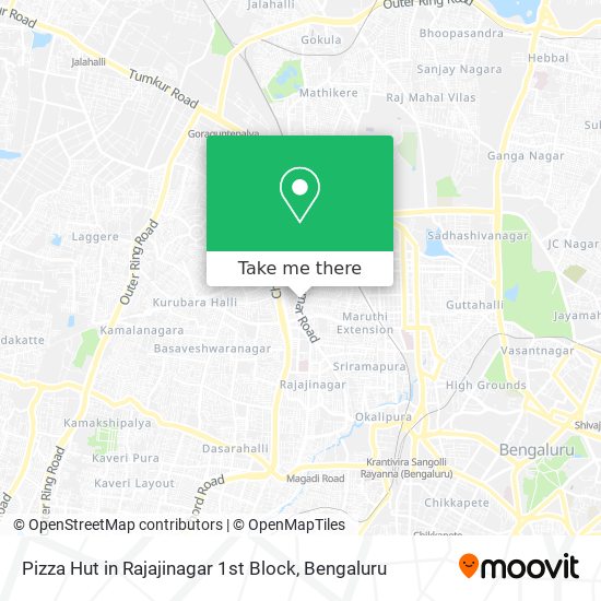 Pizza Hut in Rajajinagar 1st Block map