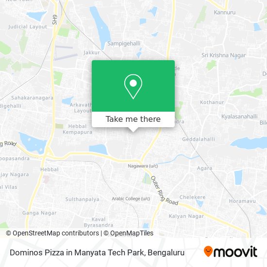Dominos Pizza in Manyata Tech Park map