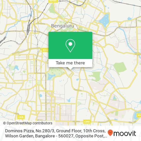 Dominos Pizza, No.280 / 3, Ground Floor, 10th Cross, Wilson Garden, Bangalore - 560027, Opposite Post map