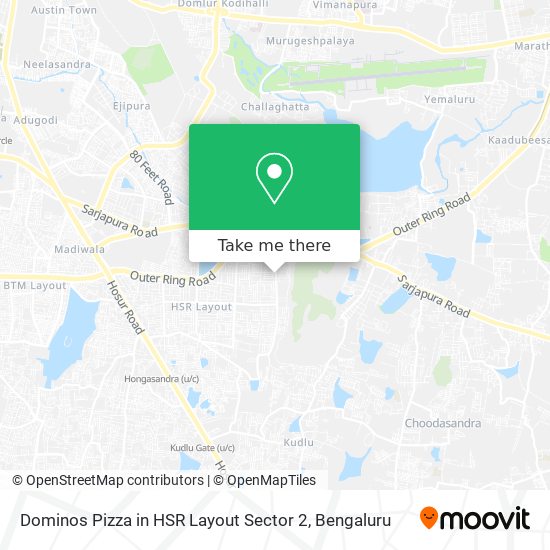 Dominos Pizza in HSR Layout Sector 2 map