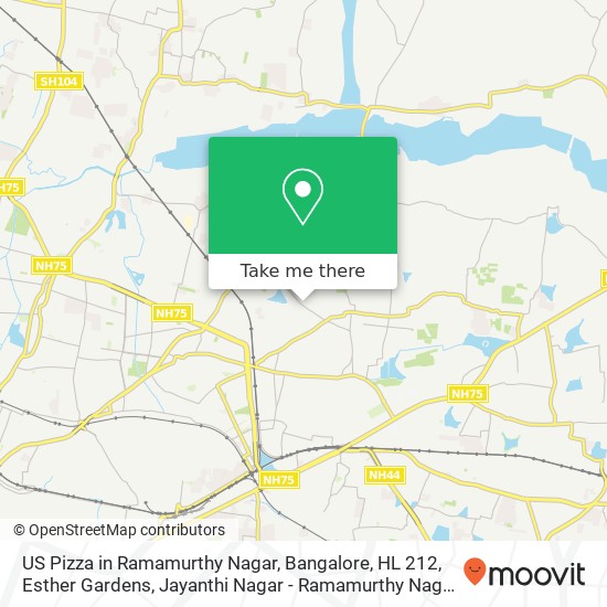 US Pizza in Ramamurthy Nagar, Bangalore, HL 212, Esther Gardens, Jayanthi Nagar - Ramamurthy Nagar map