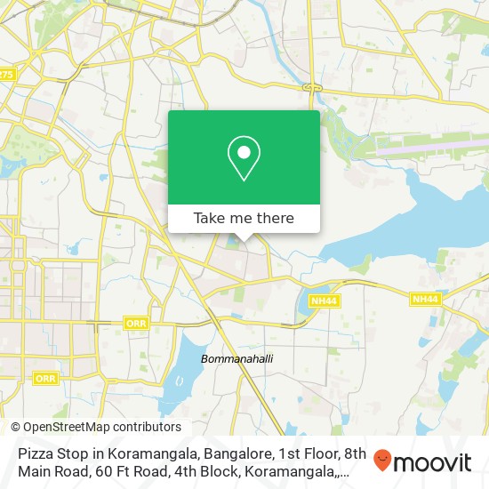 Pizza Stop in Koramangala, Bangalore, 1st Floor, 8th Main Road, 60 Ft Road, 4th Block, Koramangala, map