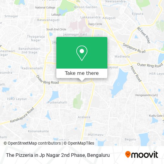 The Pizzeria in Jp Nagar 2nd Phase map