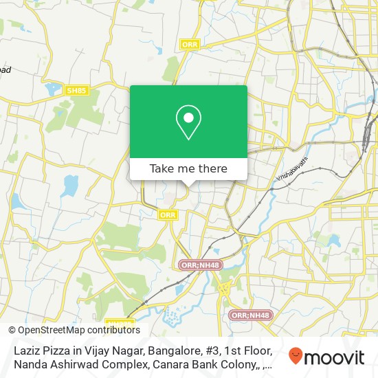 Laziz Pizza in Vijay Nagar, Bangalore, #3, 1st Floor, Nanda Ashirwad Complex, Canara Bank Colony,, map