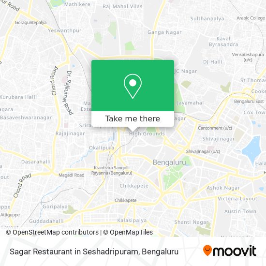 Sagar Restaurant in Seshadripuram map