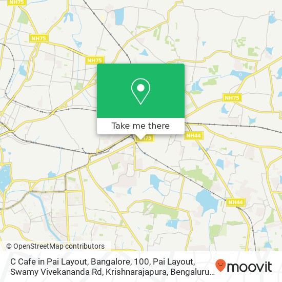 C Cafe in Pai Layout, Bangalore, 100, Pai Layout, Swamy Vivekananda Rd, Krishnarajapura, Bengaluru, map