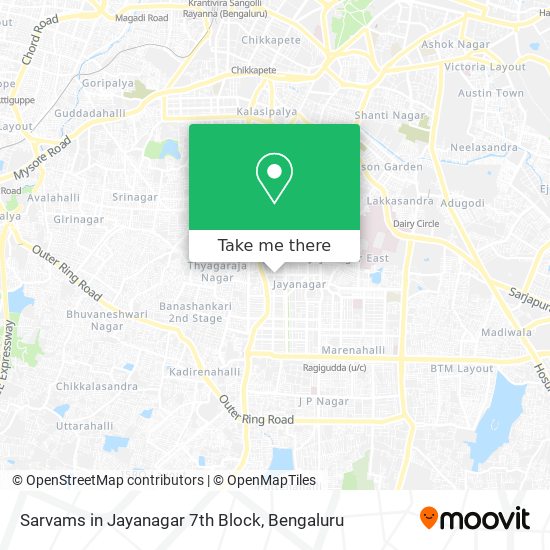 Sarvams in Jayanagar 7th Block map