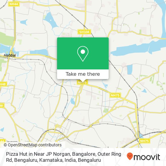 Pizza Hut in Near JP Norgan, Bangalore, Outer Ring Rd, Bengaluru, Karnataka, India map