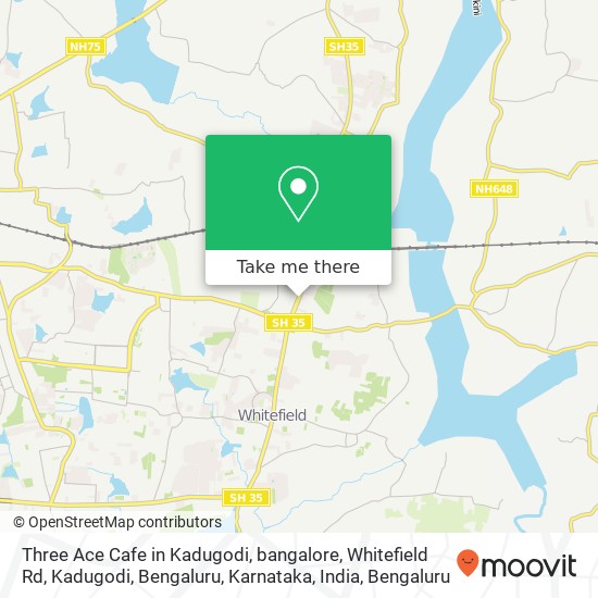 Three Ace Cafe in Kadugodi, bangalore, Whitefield Rd, Kadugodi, Bengaluru, Karnataka, India map