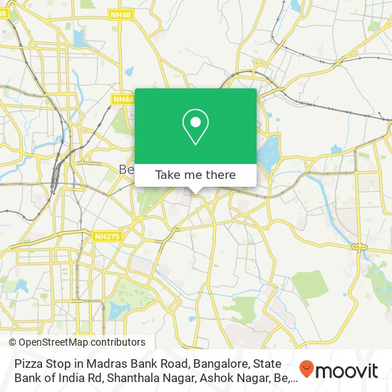 Pizza Stop in Madras Bank Road, Bangalore, State Bank of India Rd, Shanthala Nagar, Ashok Nagar, Be map