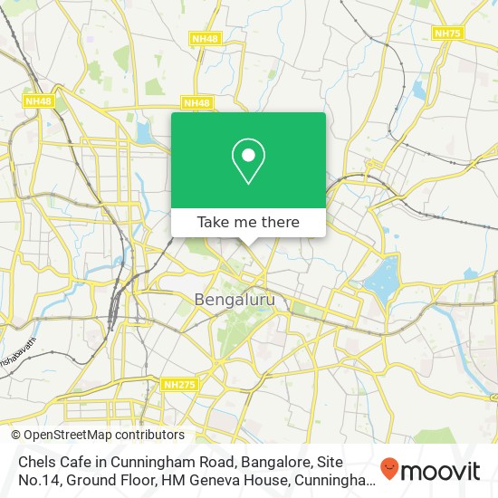 Chels Cafe in Cunningham Road, Bangalore, Site No.14, Ground Floor, HM Geneva House, Cunningham Roa map